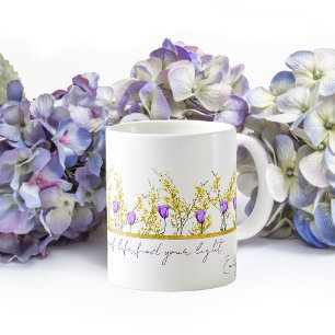 Mug Citations de Fleurs Jaunes et Violettes