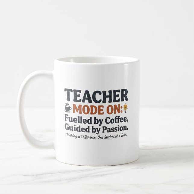 Mug Citations de style Enseignant Mode Activé (Gauche)