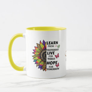 Mug Citations Inspirantes de tournesol arc-en-ciel mig