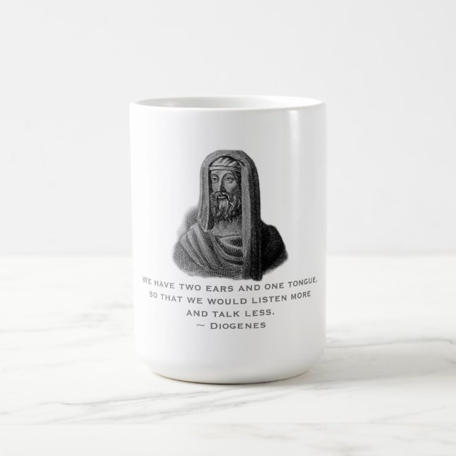 Mug Citer Écouter Plus Parler Moins Philosophe Diogène (Centre)