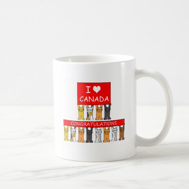 Mug Citoyenneté canadienne Félicitations Chats mignons (Droite)