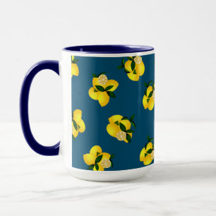 Mug Citron chic bleu foncé Design