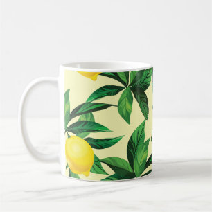 Mug Citron vintage, motif décoratif sans couture
