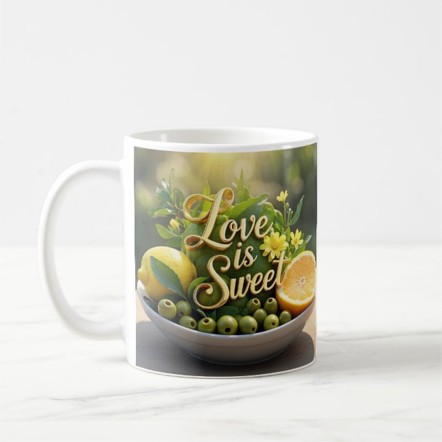 Mug Citrons ensoleillés, olives, tranches d'agrumes (Gauche)
