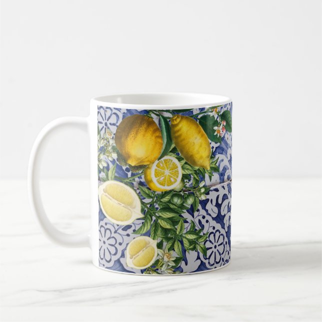 Mug Citrons méditerranéens Carreaux portugais d'été (Gauche)