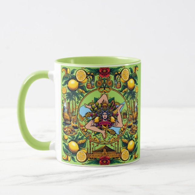 Mug Citrons siciliens Trinacria Design (Gauche)