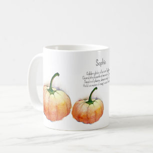 Mug Citrouille aquarelle avec poème