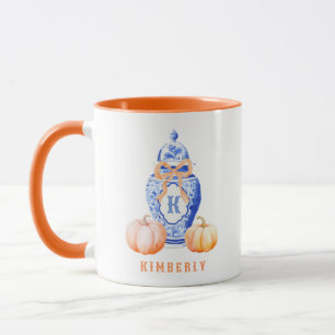 Mug Citrouille d'automne Chinoiserie Ginger Jar Mono