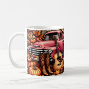 Mug Citrouille d'automne, guitare, camion, bottes