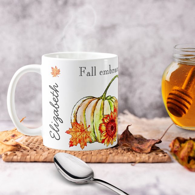 Mug Citrouille de couleur sur citation de l'automne no (Créateur téléchargé)