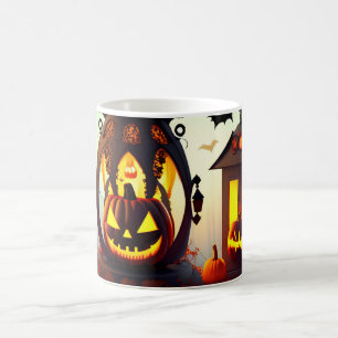 Mug Citrouille d'Halloween en forêt enchantée personna