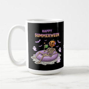 Mug Citrouille effrayante squelette à visage heureux F