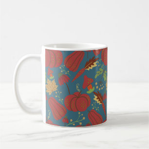 Mug Citrouille et carotte sans couture motif rouge et 
