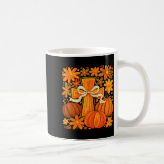 Mug Citrouille florale bohème croix automne Jésus foi