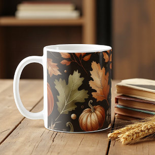 Mug Citrouille foncé Aquarelle d'automne en chute 