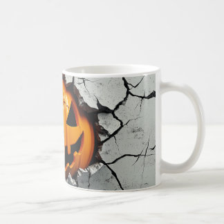 Mug Citrouille Halloween - Mur Éffrayant fissuré