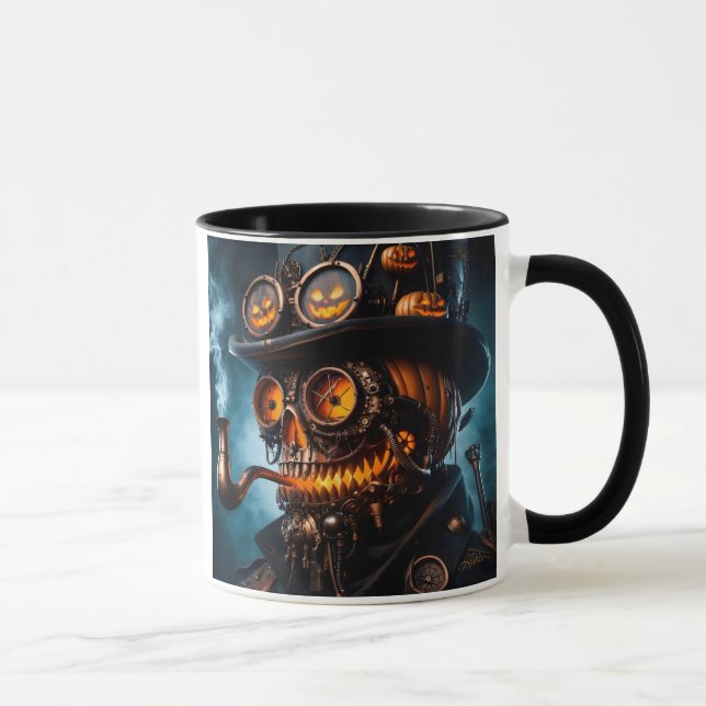 Mug Citrouille Jack-O-Lantern Steampunk Gothique Hallo (Droite)