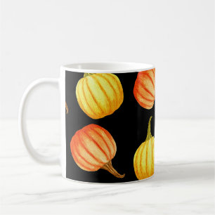 Mug Citrouille orange : Motif d'aquarelle transparente