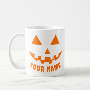 Mug Citrouille orange personnalisé Halloween Votre Nom