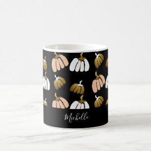 Mug Citrouille Personnalisé En Noir, Blush, Blanc, Or