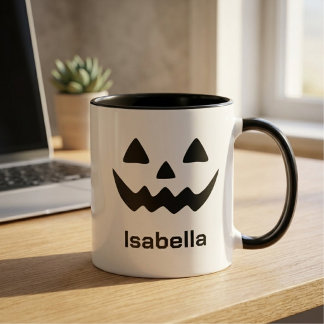 Mug Citrouille Personnalisée pour Halloween Visage de