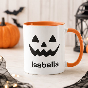 Mug Citrouille Personnalisée pour Halloween Visage de