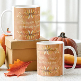 Mug Citrouille Spice Vice saisonnier Autumn Leaf Bordu