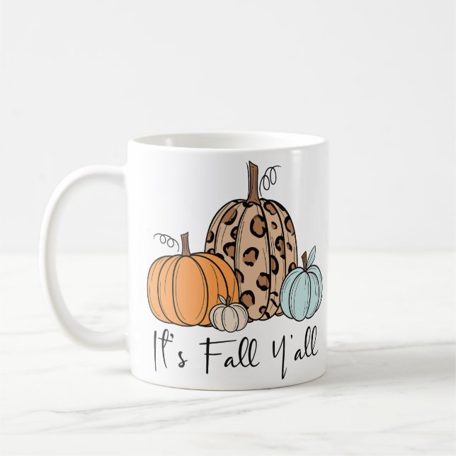 Mug Citrouille tendance automne | Citation "It’s Fall  (Gauche)