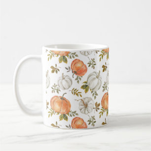 Mug Citrouilles d'aquarelle et Motif d'automne de feui