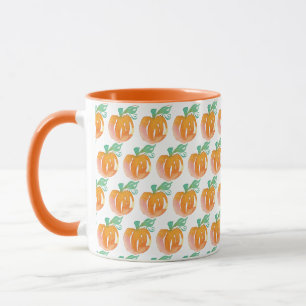 Mug Citrouilles d'automne à l'aquarelle motif orange