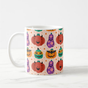 Mug citrouilles éffrayants en costumes effrayants. Joy