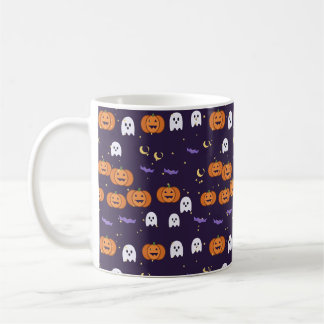 Mug Citrouilles Fantômes et Chauves-souris Motif d'Hal