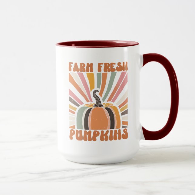 Mug Citrouilles frais de la ferme rétro (Droite)
