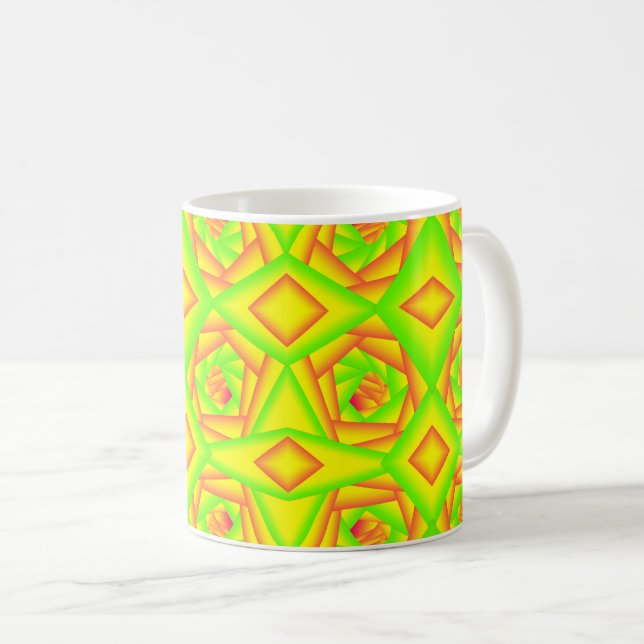 Mug Citrus vert orange jaune ombre abstrait Conception (Devant droit)