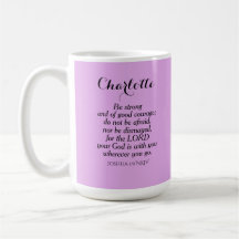 Clair Violet Courage Bible Verse Nom personnalisé