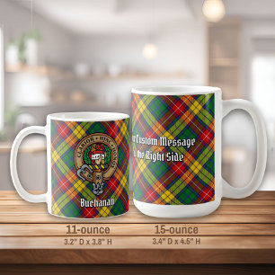 Mug Clan Buchanan Crest sur Tartan