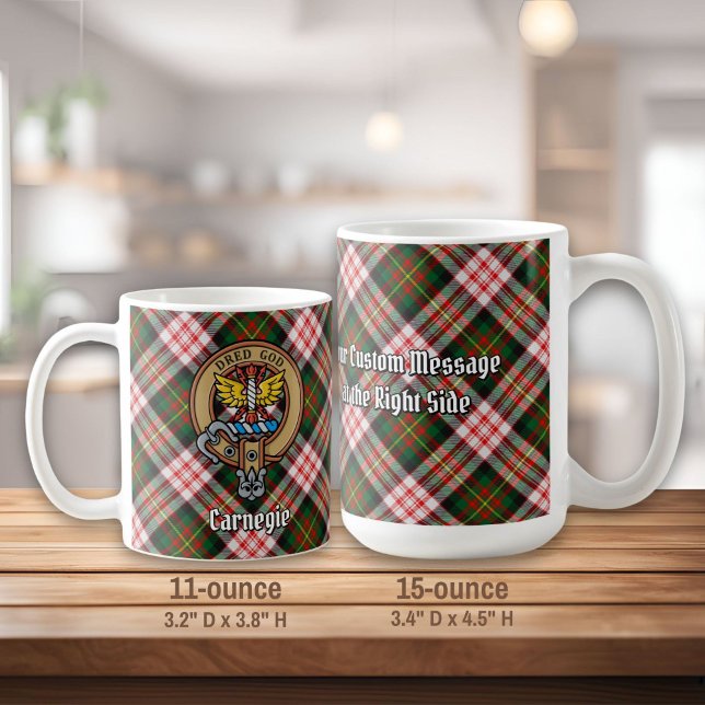 Mug Clan Carnegie Crest sur la robe Tartan (Créateur téléchargé)