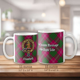 Mug Clan Crawford Crest sur Tartan