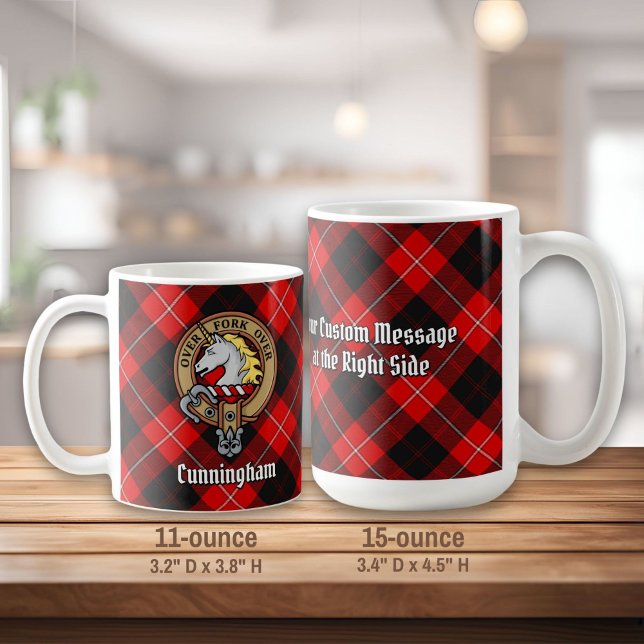Mug Clan Cunningham Crest sur Tartan (Créateur téléchargé)