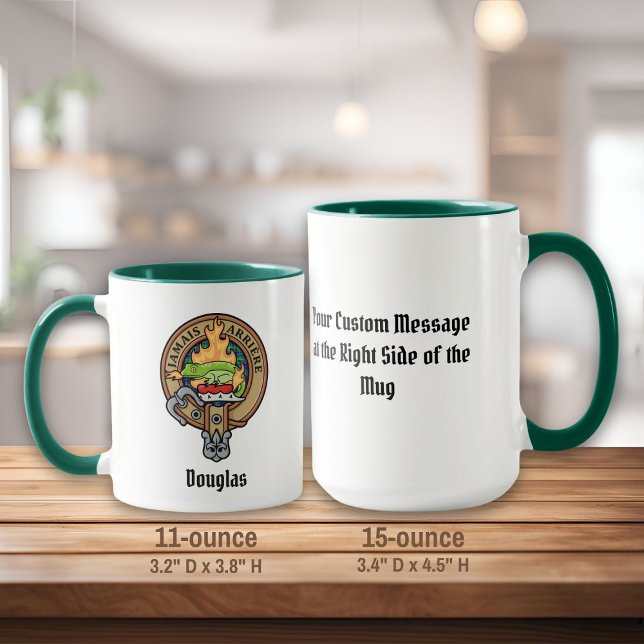 Mug Clan Douglas Crest sur Tartan (Créateur téléchargé)