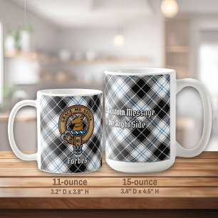 Mug Clan Forbes Crest sur la robe Tartan