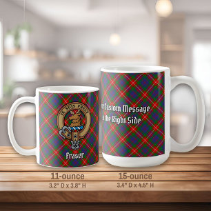 Mug Clan Fraser de Lovat Crest sur Tartan