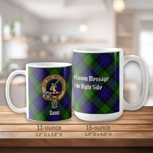 Mug Clan Gunn Crest sur Tartan