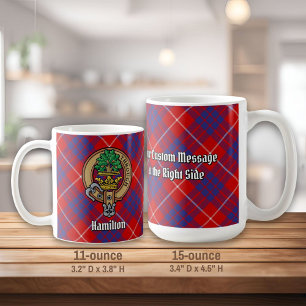 Mug Clan Hamilton Crest sur Red Tartan