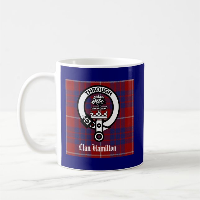 Mug Clan Hamilton Crest & Tartan (Gauche)