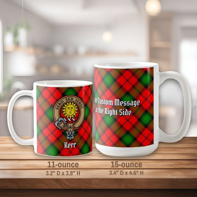 Mug Clan Kerr Crest sur Tartan (Créateur téléchargé)