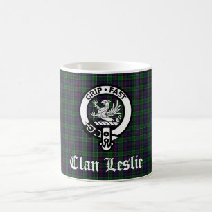 Mug Clan Leslie Crest Badge et Tartan