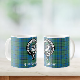 Mug Clan Lockhart Crest Badge & Tartan