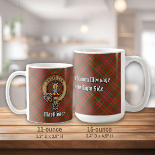 Mug Clan MacAlister Crest sur Tartan