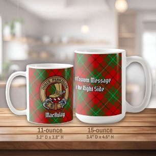 Mug Clan MacAulay Crest sur Tartan
